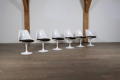 Set Of 6 Vintage Tulip Dining Chairs By Eero Saarinen For Knoll, 1960S