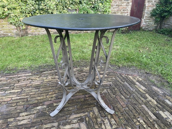 Image 1 of Art Deco Jaren 20 Ronde Tuintafel Bistrotafel Frans 