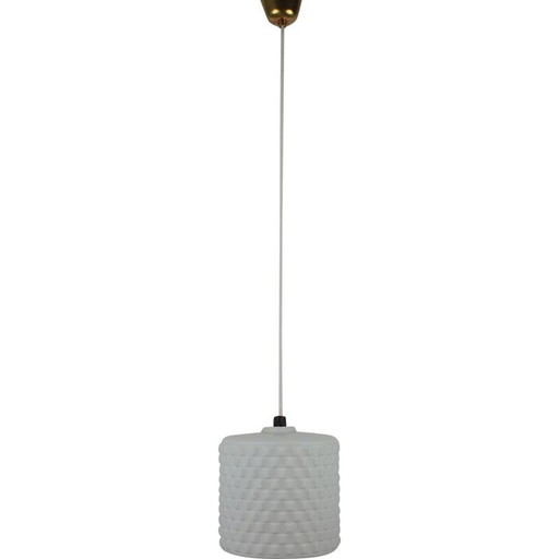 Vintage hanglamp van metaal en glas, Tsjechoslowakije 1969