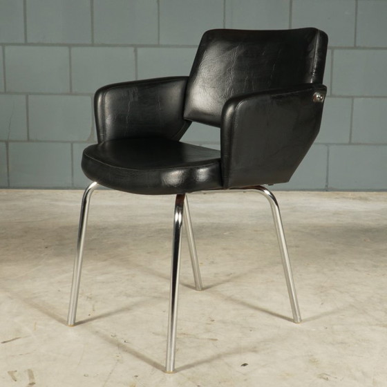 Image 1 of Set di poltrone vintage in similpelle – nere – anni '70