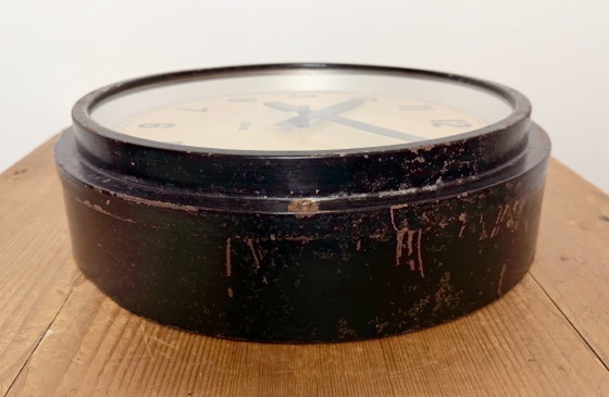 Image 1 of Schwarze Industriewanduhr von IBM, 1950er Jahre
