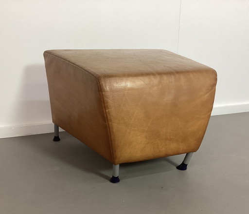 Montis vintage Windy cognac leren hocker