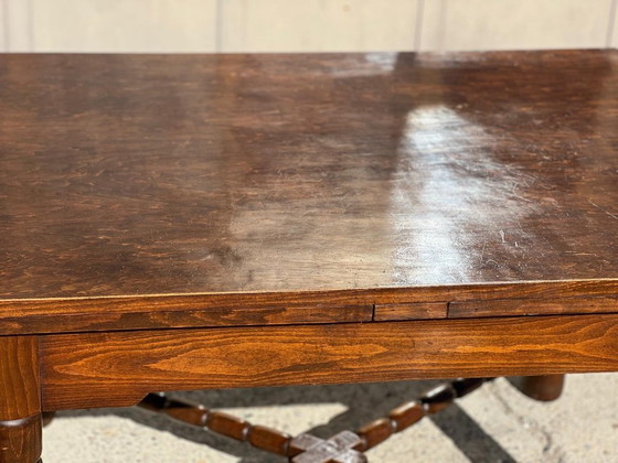 Mesa de comedor extensible de madera marrón, Mesas de comedor, Vintage (foto 3 de 5)