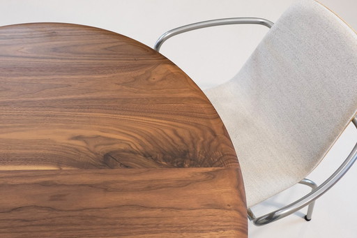 Bogaerts walnut table with green frame