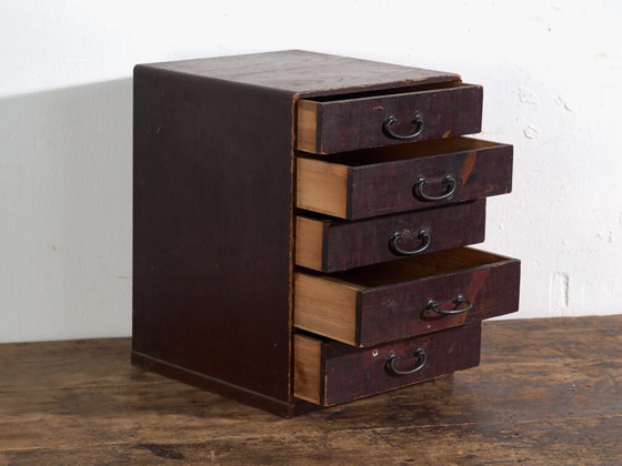 Antico kodansu giapponese laccato con cinque cassetti – Giappone, circa 1900 – Cassettiere, Iron (photo 20 of 40)