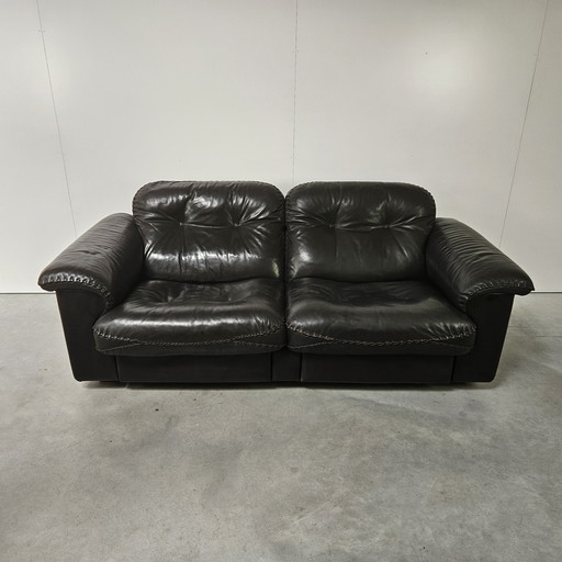 De Sede DS101, black leather 2-seater
