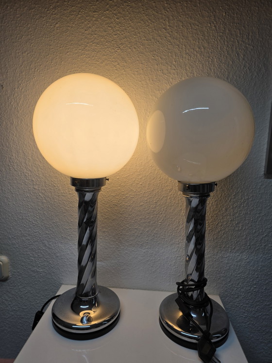 Lampade da tavolo italiane vintage, in cromo e vetro, anni '70 – Chrome (photo 7 of 15)