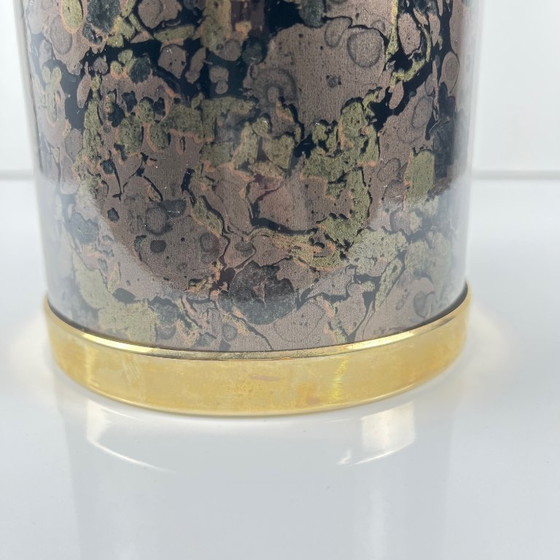 Image 1 of Vintage bottle cooler – marbled effect & gold finish, 1970