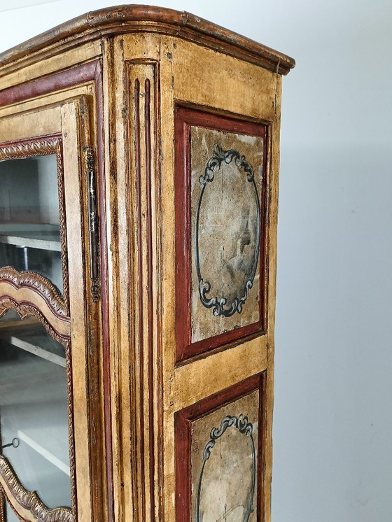 Image 1 of Antique French painted cabinet