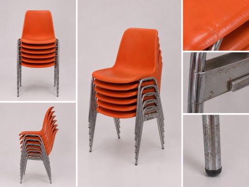 Chaises empilables Lübke vintage - Style futuriste / milieu du siècle