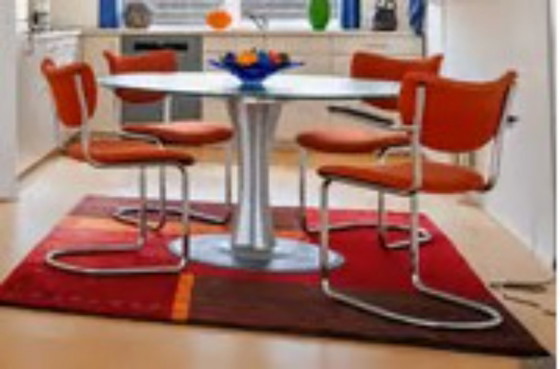Image 1 of Leolux LX round glass table with tree base in silver