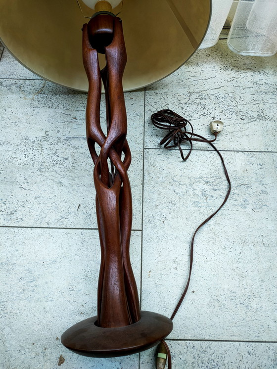 Image 1 of Lámpara de mesa de madera de teca