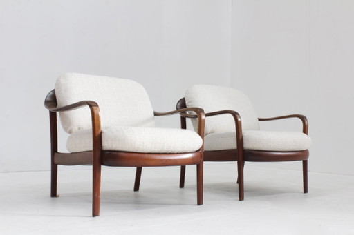 Ensemble de 2 fauteuils vintage danois du milieu du siècle, années 1960