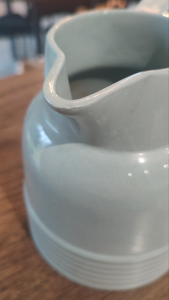 Image 1 of Pichet Art Déco Longwy , Vert Céladon . Années 30-40