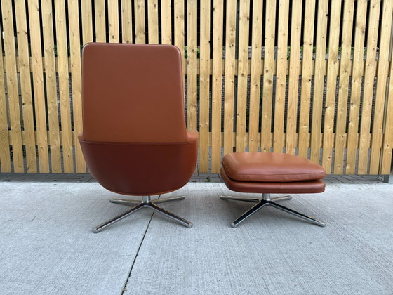 Image 1 of Vitra Grand Relax armchair with ottoman in cognac leather