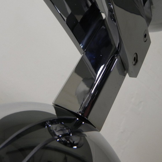 Image 1 of Table basse Spoutnik de l'ère spatiale, avec un piètement chromé des années 1970