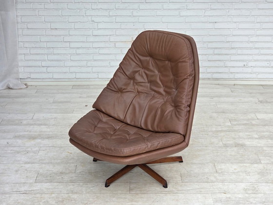Fauteuil lounge pivotant réglable, design danois Madsen & Schubell, années 1970 – Leather, Metal (photo 17 of 19)