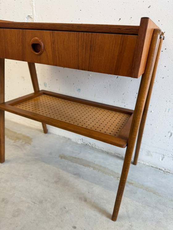 Image 1 of Set: 2 Mid Century Teak Nightstands, Refurbished, AB Carlstrom