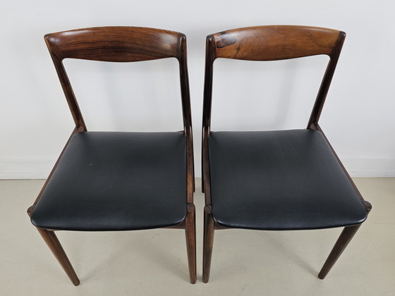 Image 1 of 4x sedie da pranzo vintage in palissandro con skai nero