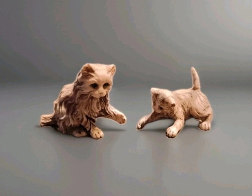 Deux figurines de chatons, marque Nigri, des années 70