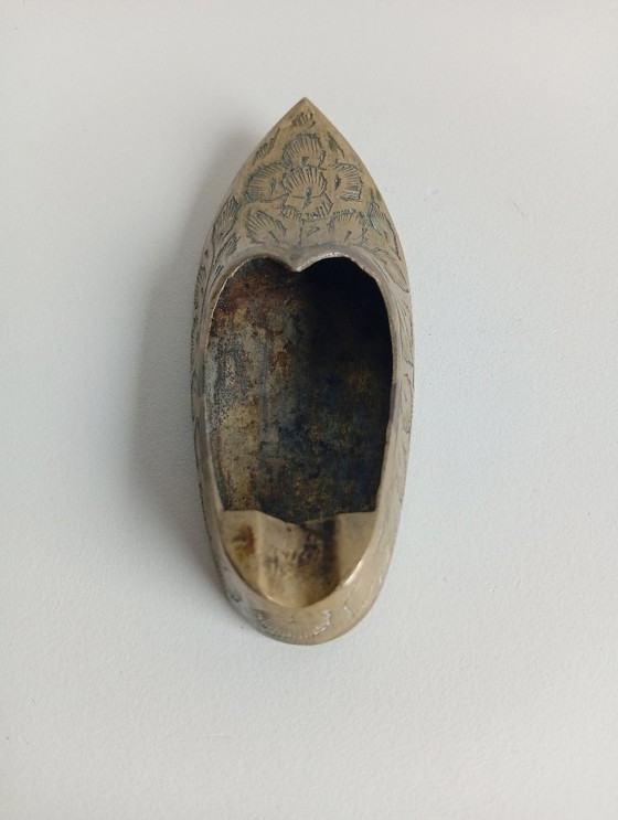 Image 1 of Vintage shoe-shaped ashtray, brass, India, Mid Century, free shipping