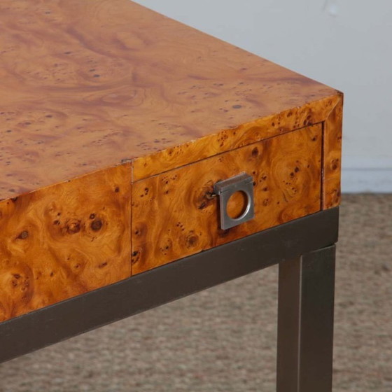 Image 1 of Tavolo da gioco in radica di Guy Lefevre per Maison Jansen, 1970