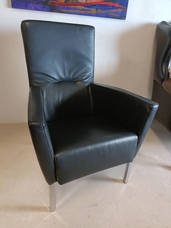 Image 1 of Black leather armchair