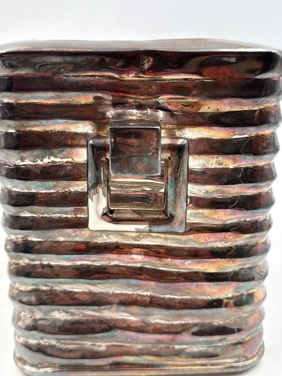 Cubiteras Mid-century Modern bañada en plata, Italia años 40, Jarrones, Metal, Plateado (foto 13 de 13)