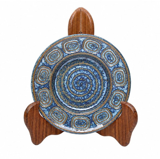 Piatto Soholm di Maria Philippi / Ceramica artigianale / Danimarca, anni '60