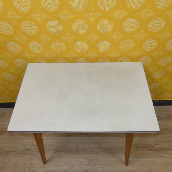 Image 1 of 50s 60s keukentafel houten tafel Resopal 60x94/152 uitschuifbare eettafel retro vintage keuken mid century werktafel