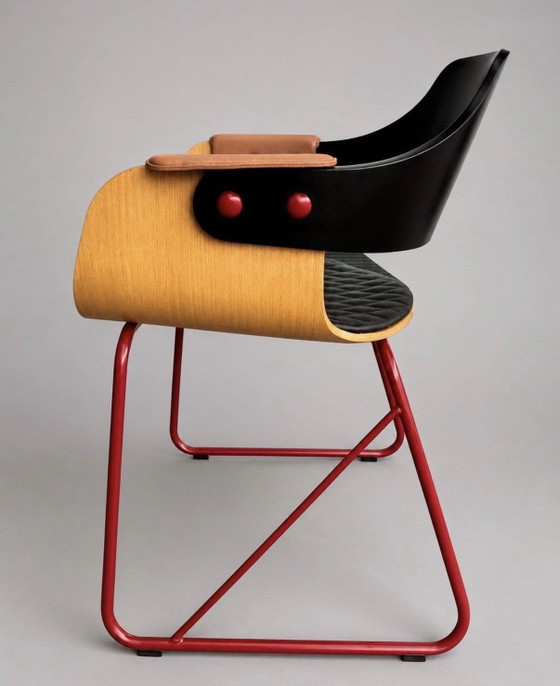 3 Vintage BD Barcelona Showtime stoelen – Ontwerp van Jaime Hayon – Eetkamerstoelen, Leather, Metal (photo 3 of 9)