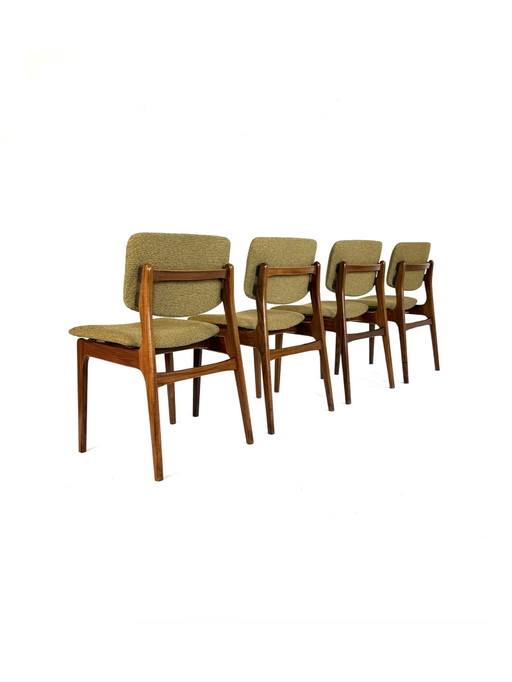 4 chaises de salle à manger danoises restaurées des années 60