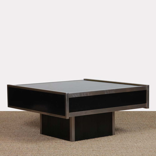 Table basse carrée dans le goût de Willy Rizzo, 1970