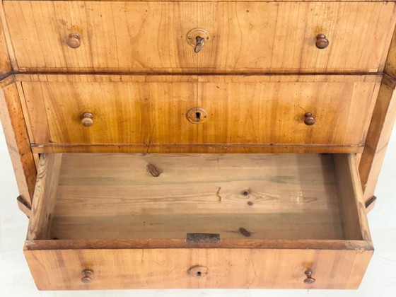 Image 1 of Vitrine Biedermeier, meuble de salon, armoire, meuble à façade en éventail, vers 1880