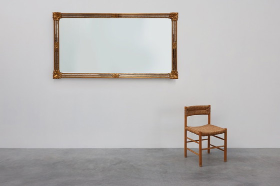 Image 1 of Grand miroir Deknudt rectangulaire doré de style baroque du 20e siècle, Belgique