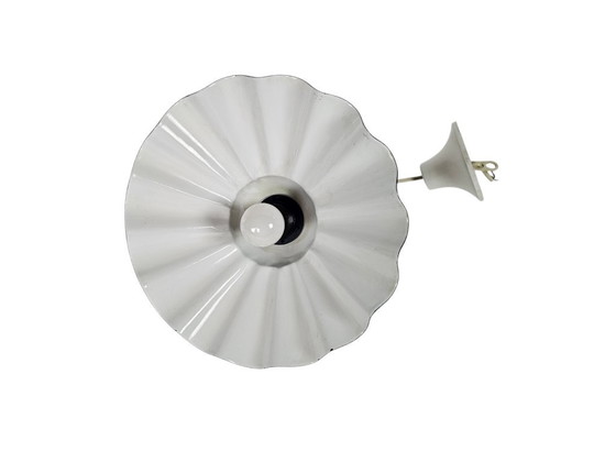 Vrieland Design - Enamel - Metal - Scalloped Edge - Red/Brown - 70s – Pendant lamps, Plastic (photo 7 of 9)