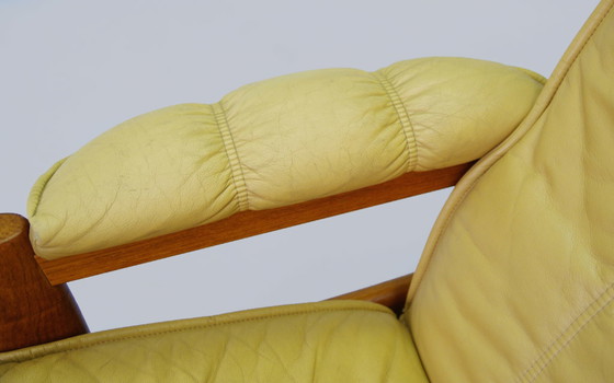 Image 1 of Yellow Leather Armchair, Danish Design, 1960S, Production: Denmark