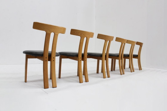 Image 1 of Ensemble de 6 chaises de salle à manger vintage en forme de T, style années 60