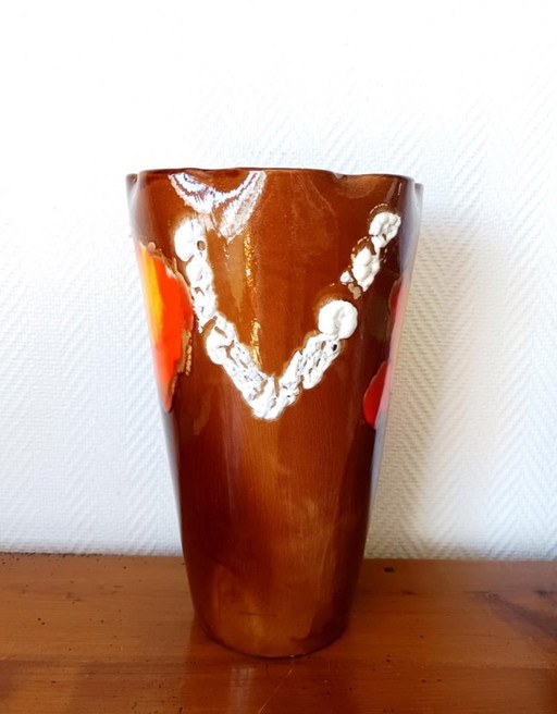 Large vintage ceramic vase Vallauris