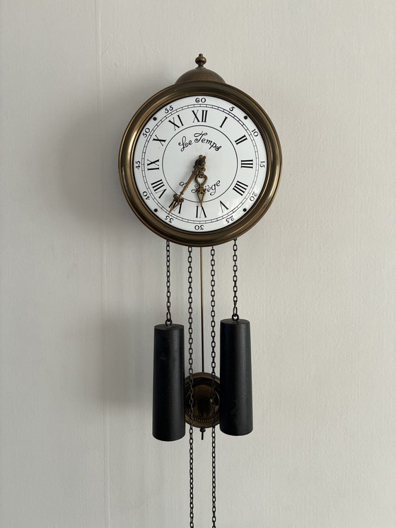 Image 1 of Wandklok le temps, reparatie aan uurwerk nodig