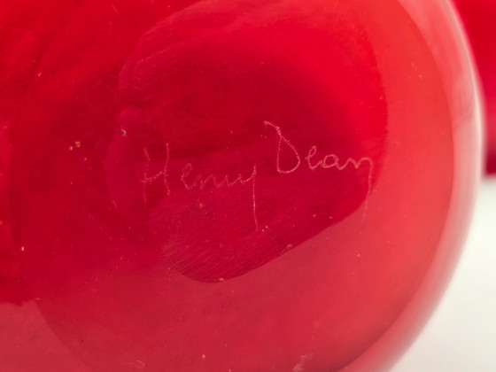 Image 1 of Henry Dean, jarrones de diseño XL en rojo brillante, firmados