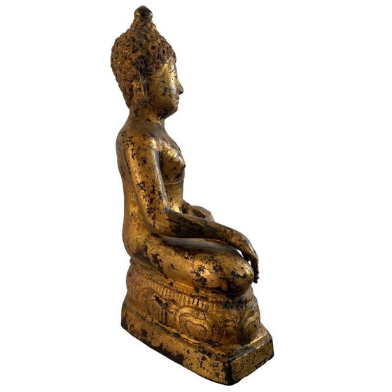 Estatua de Buda Mandalay birmana en bronce con dorado original – Lote 159 – Esculturas, Bronze (photo 3 of 11)