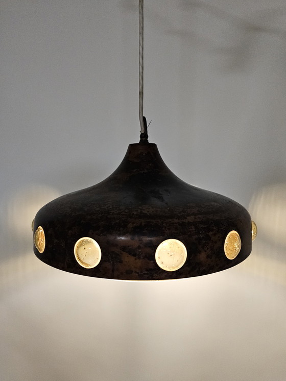 Image 1 of Lámpara colgante cobre y cristal ámbar de Nanny Still