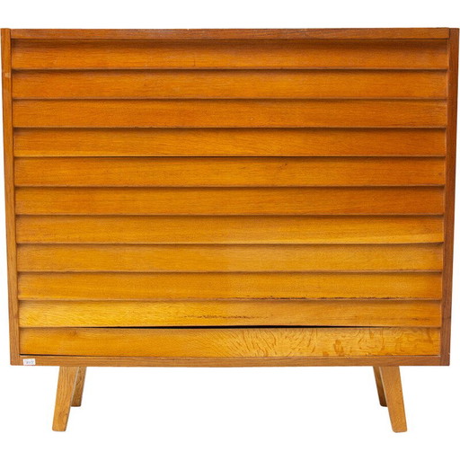 Vintage chest of drawers in oak wood and beech wood, Czechoslovakia 1960