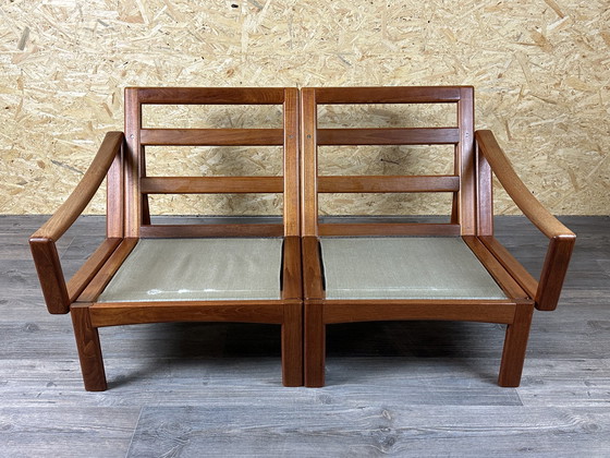 Image 1 of 60s 70s teak couch sofa 2-seater by Glostrup Møbelfabrik Denmark Design