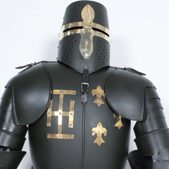 Image 1 of Knight Armour with Shield — Full-Size Replica — Display-Ready Medieval Statement Piece