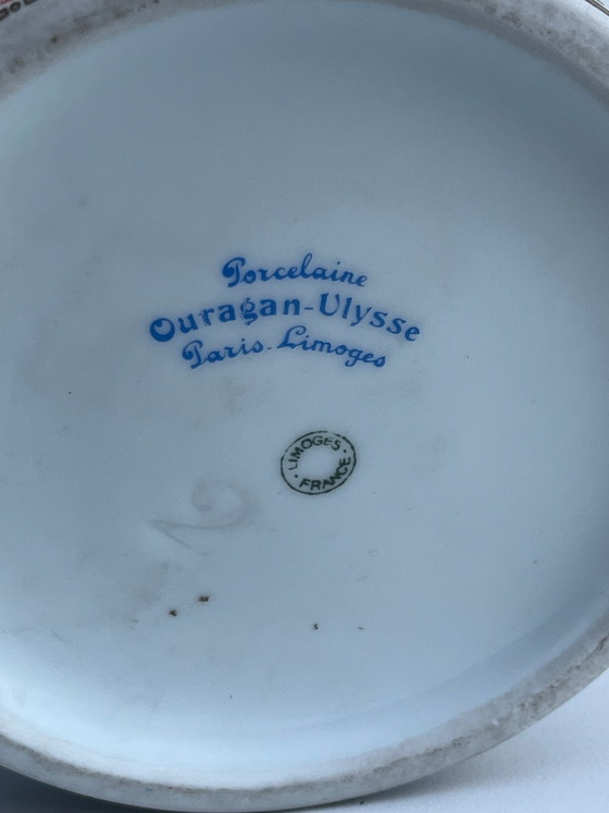 Grande Vaso Coperchiato Limoges 38cm Ulysse Paris Peonie, Vasi, Porcellana, Verde (foto 7 di 8)