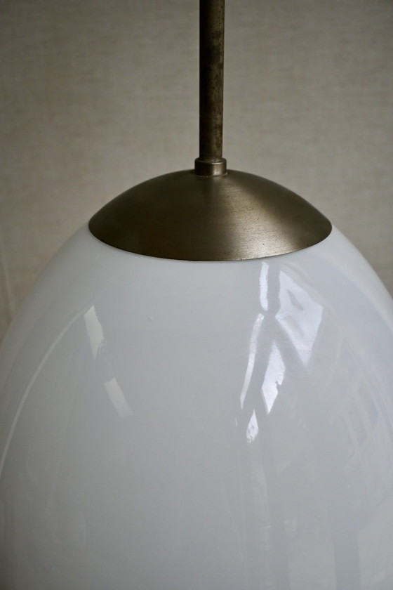 Image 1 of Lampada scolastica Philips in stile Art Déco, vetro opalino, anni '30