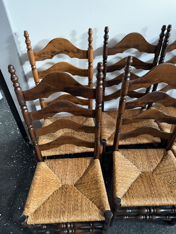 Image 1 of Eiken ladder back stoelen