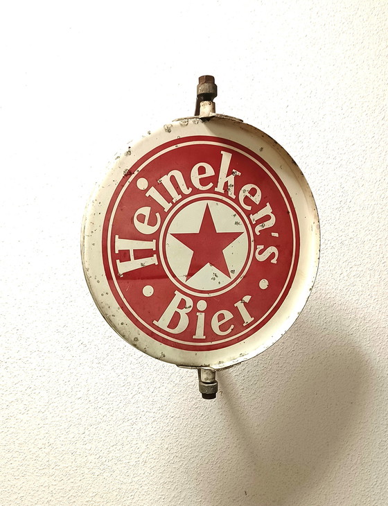 Image 1 of Enseigne en émail Heineken vers 1950